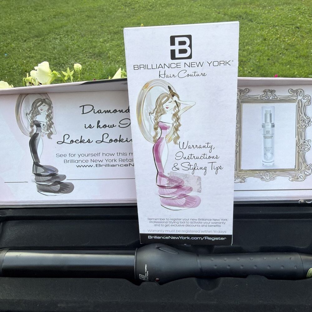 Brilliance New York Wave Setter 1 1/4" Curling Wand Diamond Clipless Hair Styler